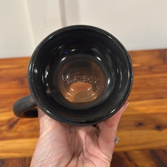 Vintage Playboy Bunny Matte Black Glass Beer Stein Mug - Picture 5 of 5